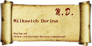 Milkovich Dorina névjegykártya