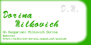 dorina milkovich business card